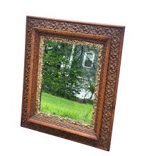 Decorative Eastlake Solid Oak & Gesso Work Double Frame Mirror, Circa 1890s | Chairish
