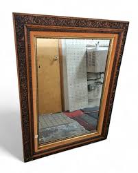 Sold at Auction: Antique Oak Ornately Carved Wall Mirror.