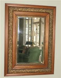 Lot Detail - Beautiful Oak and Gold Gilt Framed Beveled Mirror - Frame Measures 36" by 26"