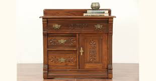 Victorian Eastlake Antique Oak & Ash Small Chest, Commode, Nightstand