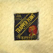 Vintage TRAPPER POINT 100% WOOL BLANKET 72"x90" by T. EATON ...