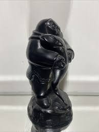 VTG. Sculpture Man W/Fish - BOMA Canadian Indian Art - Inuit ...