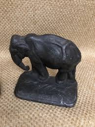 Vintage Pair Cast Iron Elephant Bookends Door Stoppers ...