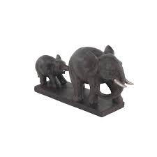 Litton Lane 4 in. x 6 in. Brown Polystone Elephant Sculpture ...
