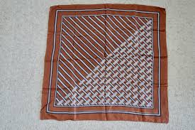 Vintage Scarf, Silk Scarf, Brown Scarf, Striped Scarf, Scarf, Scarves, Vintage Accessories, Gifts for Her, Mothers Day Gift, Women Gift - Etsy