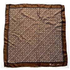 1970's Anne Klein Square Silk Scarf Made In Japan for Robinson . For Sale at Ruby Lane