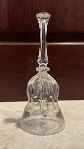 Vintage Crystal Clear Glass Bell 8" Tall Elegant Hexagon ...