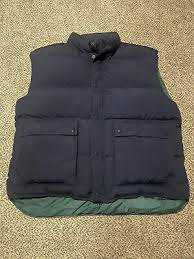Eddie Bauer Vintage Men's Zipper Goose Down Puffer Vest XL Blue Great Condition | eBay
