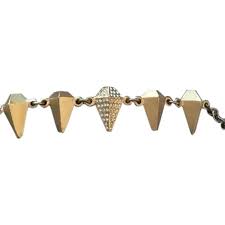 Vintage Rhinestone Matte Gold Bracelet. For Sale at Ruby Lane