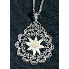 SMALL ROUND GENUINE EDELWEISS PENDANT