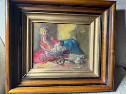 Saul Schary (1904 - 1978) "Scene With Dolls " Oil Painting ...