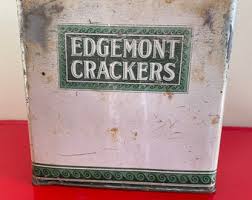 Antique Edgemont Crackers Tin ~ Green and Cream Colors - Etsy