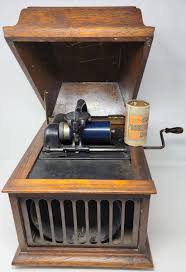 Antique Edison Amberola 30 Blue Cylinder Record Player ...