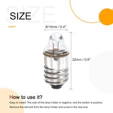 MECCANIXITY E10 Screw Base Flashlight Bulbs DC 2.2V 0.25A Yellow Light Mini Lamps, Pack of 10 - Amazon.com