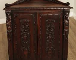 19th Century Antique Renaissance Revival Carved Oak Corner ...