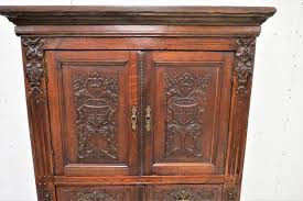 Antique French Carved Cabinet or Cupboard With Linen Fold ...