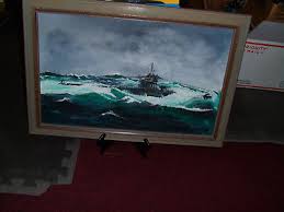 An original oil painting of a German U-Boot on patrol in the North Atlantic | eBay