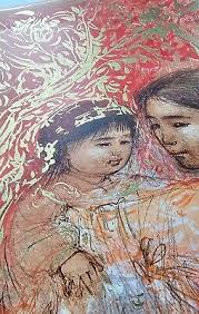 Edna Hibel Thai Family Hand Signed portrait art print 219/383 Thailand Mother | eBay
