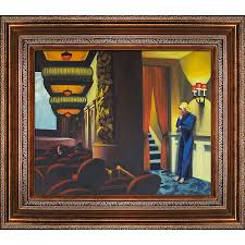 La Pastiche New York Movie, 1939 Edward Hopper Bronze Wood Framed 30-Inches H x 34-Inches W People Canvas Hand-Painted Painting in the Wall Art department at Lowes.com