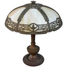 Turn of the Century Slag Glass Table Lamp at 1stDibs