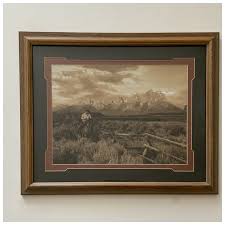 Vintage Grand Tetons Western Cowboy Checking Fence ...