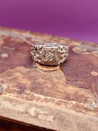 Fine Sterling Silver Letter “K” Initials Ring Nugget Heavy ...