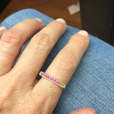 Linear Stack With Pink Sapphires Ring| LeahJessica Jewelry