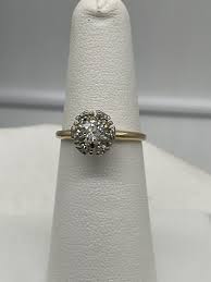 14K Yellow Gold .51tcw Diamond Illusion Ring Size 5.5 | eBay