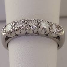 Vintage Platinum Diamond Wedding Ring. Size 4.5. Width 3.75 ...