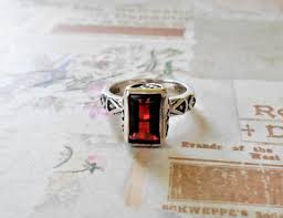 Oxidized Sterling Silpada "Sunglow" Burgandy Garnet Ring ...