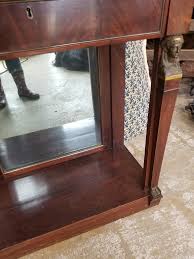 Empire Mahogany Mirrored Marble Top Console | Chairish