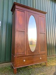 Large Edwardian Wardrobe Inlaid Mahogany 1910 Antique ...