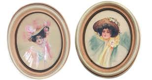 Charles Hollman - Gibson Girls - Set of Two 1920's Portraits ...