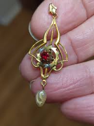 1940s Art Deco Lavalier Pendant Necklace - Etsy