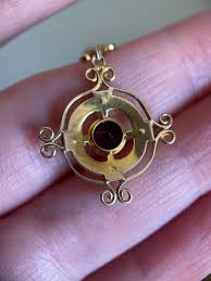 Antique Edwardian Round Amethyst Paste Target Lavalier ...