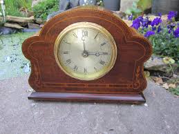 Edwardian Mahogany Marquetry Mantel Clock/timepiece, Battery ...
