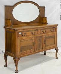 British Oak Barley Twist Mirror Back Sideboard