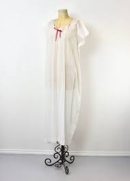 Antique 1800s/1900s Edwardian Victorian White Cotton Floral Pink Ribbon Gown Nightgown Dress — Canned Ham Vintage