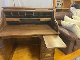 Vintage Rare S Curve Roll Top Desk, Great Condition Antique ...