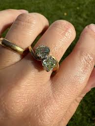Antique Toi et Moi 2.1 CARAT Old Mine Cut DIAMOND Fancy ...