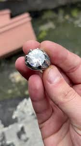 Men Silver Moissanite Diamond Ring, Men Ice Out Ring, Hand ...