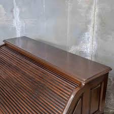 Edwardian Walnut Roll Top Desk, 1890s | Chairish