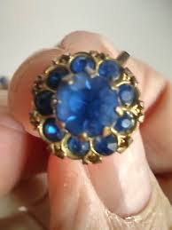 Vintage Coro Gold Over Sterling Silver & Blue Stones Floral Screw Back Earrings | eBay