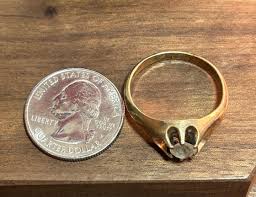 Art Deco 10K Crystal Ring Sz 12.5 Men's 10KT Yellow Gold ...