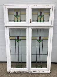 Vintage English Stained Leaded Glass Window Od 47x68.5x4 ...