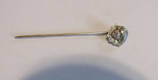 Antique Silver-Plated Elizabethan Man Face Hat Sick Pin * 2 ...