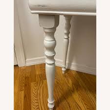 Antique/vintage light gray wood desk - AptDeco