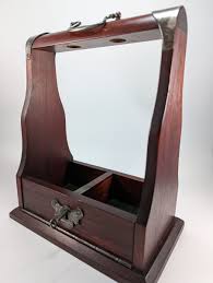 Vintage Solid Wood Bottle Caddy With Lockable Side Lid and Key. Made in England | eBay Australia