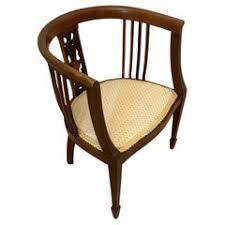 Antique English Edwardian Mahogany Original Patinated Leather Tub Chairs - Pair at 1stDibs