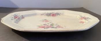 ANTIQUE EDWIN M. KNOWLES CHINA CO. FLORAL SERVING PLATTER 32-1 | eBay